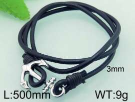 Stainless Steel Leather Bracelet