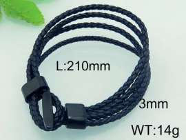 Stainless Steel Leather Bracelet