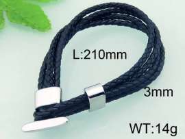 Stainless Steel Leather Bracelet