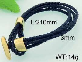 Stainless Steel Leather Bracelet