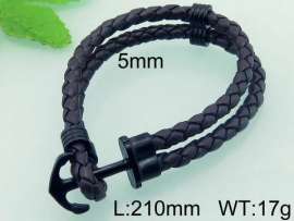 Stainless Steel Leather Bracelet