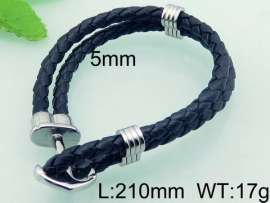 Stainless Steel Leather Bracelet