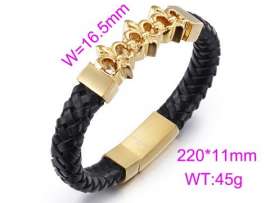 Stainless Steel Leather Bracelet