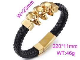 Stainless Steel Leather Bracelet