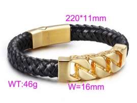 Stainless Steel Leather Bracelet