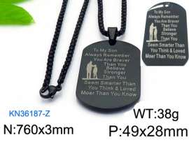 Stainless Steel Black-plating Necklace