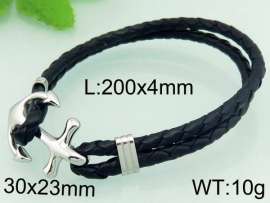 Stainless Steel Leather Bracelet