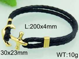 Stainless Steel Leather Bracelet