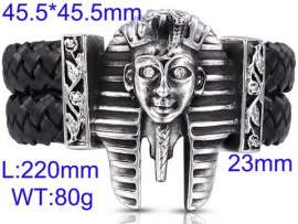 Stainless Steel Leather Bracelet