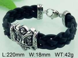 Stainless Steel Leather Bracelet