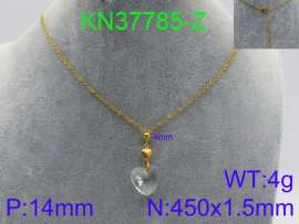 Stainless Steel Stone & Crystal Necklace
