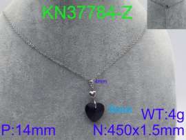 Stainless Steel Stone & Crystal Necklace