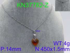 Stainless Steel Stone & Crystal Necklace