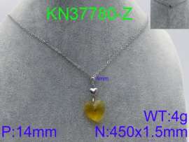 Stainless Steel Stone & Crystal Necklace