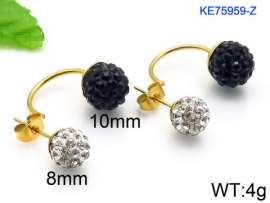 Stainless Steel Stone&Crystal Earring