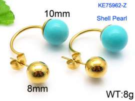 SS Shell Pearl Earrings