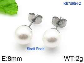 SS Shell Pearl Earrings