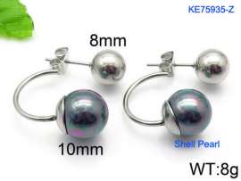 SS Shell Pearl Earrings