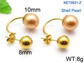 SS Shell Pearl Earrings