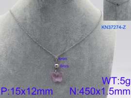 Stainless Steel Stone & Crystal Necklace
