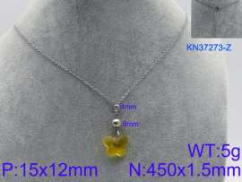 Stainless Steel Stone & Crystal Necklace