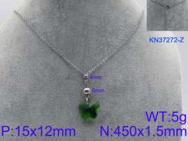 Stainless Steel Stone & Crystal Necklace