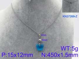 Stainless Steel Stone & Crystal Necklace
