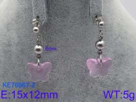 Stainless Steel Stone&Crystal Earring