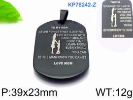 Stainless Steel Black-plating Pendant