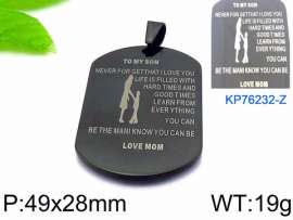 Stainless Steel Black-plating Pendant