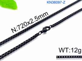 Stainless Steel Black-plating Necklace