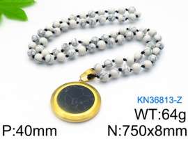 Stainless Steel Stone & Crystal Necklace