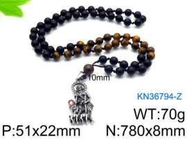 Stainless Steel Stone & Crystal Necklace