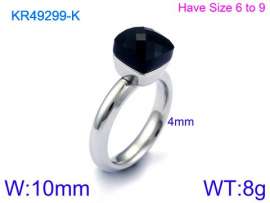 Stainless Steel Stone&Crystal Ring