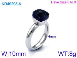 Stainless Steel Stone&Crystal Ring