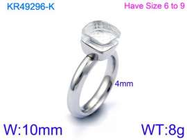 Stainless Steel Stone&Crystal Ring