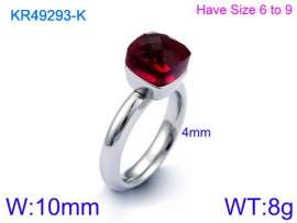 Stainless Steel Stone&Crystal Ring