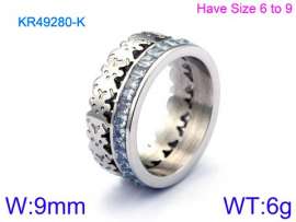 Stainless Steel Stone&Crystal Ring