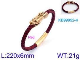 Stainless Steel Leather Bracelet