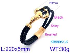 Stainless Steel Leather Bracelet