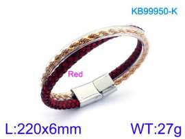 Stainless Steel Leather Bracelet