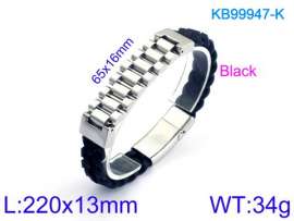 Stainless Steel Leather Bracelet