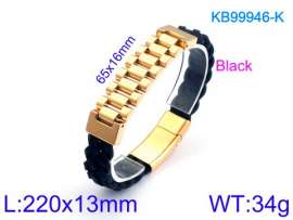 Stainless Steel Leather Bracelet