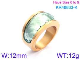 Stainless Steel Stone&Crystal Ring