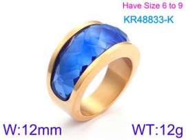 Stainless Steel Stone&Crystal Ring