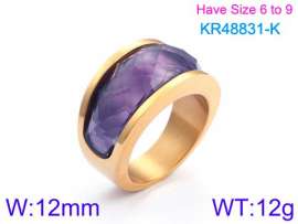 Stainless Steel Stone&Crystal Ring