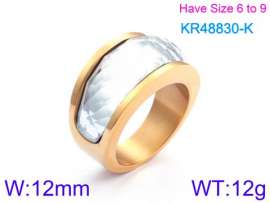 Stainless Steel Stone&Crystal Ring