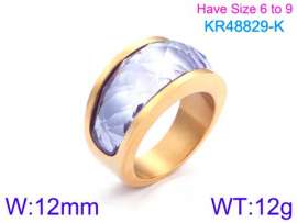 Stainless Steel Stone&Crystal Ring