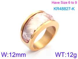 Stainless Steel Stone&Crystal Ring