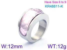 Stainless Steel Stone&Crystal Ring